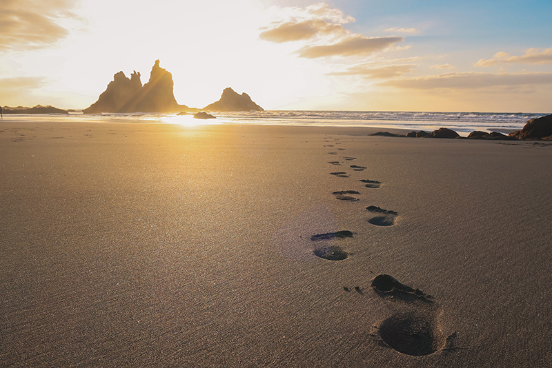 Footprints in the sand mark our continuous Journey